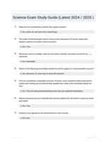 Science Exam Study Guide (Latest 2024 / 2025 )