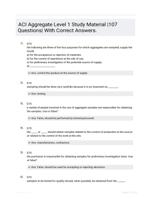 ACI Aggregate Level 1 Study Material |107 Questions| With Correct Answers.