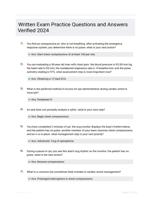 Written Exam Practice Questions and Answers Verified  2024