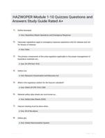 HAZWOPER Module 1-10 Quizzes Questions and Answers Study Guide Rated A+