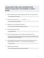 EXAM QUESTIONS AND ANSWERS NEW UPDATE 2024/2025 TOP RANKED A+ BEST EXAM