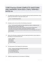 CORE Practice EXAM COMPLETE QUESTIONS AND ANSWERS 2024/2025 (100%) VERIFIED | RATED A+