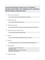 Human Physiology, Stuart Ira Fox Chapter 7 EXAM QUESTIONS (103 TERMS) WITH VERIFIED DEFINITIONS UPDATED 2024