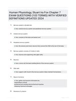 Human Physiology, Stuart Ira Fox Chapter 7 EXAM QUESTIONS (103 TERMS) WITH VERIFIED DEFINITIONS UPDATED 2024