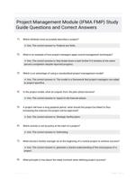 Project Management Module (IFMA FMP) Study Guide Questions and Correct Answers