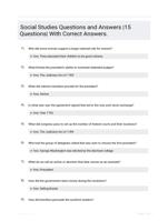 Social Studies Questions and Answers |15 Questions| With Correct Answers.