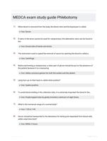 MEDCA exam study guide Phlebotomy