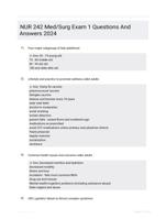 NUR 242 Med/Surg Exam 1 Questions And Answers 2024