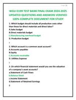 WGU D199 TEST BANK FINAL EXAM 2024-2025  UPDATED QUESTIONS AND ANSWERS VERIFIED  100% COMPLETE DOCUMENT FOR STUDY