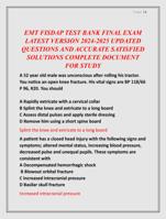 EMT FISDAP TEST BANK FINAL EXAM  LATEST VERSION 2024-2025 UPDATED  QUESTIONS AND ACCURATE SATISFIED  SOLUTIONS COMPLETE