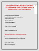 EMT FISDAP FINAL EXAM 2024-2025 UPDATED 1 QUESTIONS AND ACCURATE ANSWERS COMPLETE  DOCUMENT FOR STUDY 150 QUESTIONS