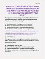 NURS 215 CUMULATIVE ACTUAL FINAL  EXAM 2024-2024 UPDATED QUESTIONS  AND ACCURATE ANSWERS VERIFIED  100 % COMPLETE DOCUMENT