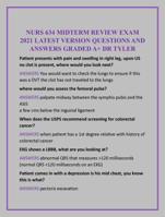 NURS 634 MIDTERM REVIEW EXAM  2021 LATEST VERSION QUESTIONS AND  ANSWERS GRADED A+ DR TYLER