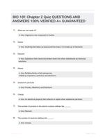 BIO-181 Chapter 2 Quiz QUESTIONS AND ANSWERS 100% VERIFIED A+ GUARANTEED