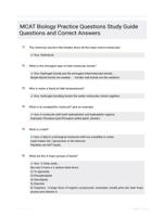 MCAT Biology Practice Questions Study Guide Questions and Correct Answers