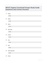 MCAT Organic Functional Groups Study Guide Questions and Correct Answers