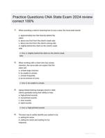 Practice Questions CNA State Exam 2024 review correct 100%