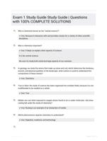 Exam 1 Study Guide Study Guide | Questions  with 100% COMPLETE SOLUTIONS