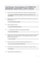 Final Review: Test Questions 25 CORRECTLY ANSWERED QUESTIONS LATEST UPDATE