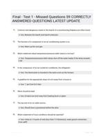 Final - Test 1 - Missed Questions 59 CORRECTLY ANSWERED QUESTIONS LATEST UPDATE