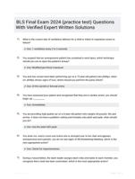 BLS Final Exam 2024 (practice test) Questions With Verified Expert  Written Solutions