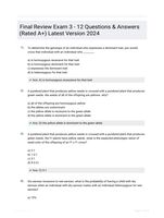 Final Review Exam 3 - 12 Questions & Answers (Rated A+) Latest Version 2024