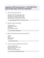 Capstone 2024 Spring Exam 2 150 PRACTICE QUESTIONS AND VERIFIED ANSWERS.