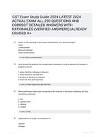 CST Exam Study Guide 2024 LATEST 2024 ACTUAL EXAM ALL 290 QUESTIONS AND CORRECT DETAILED ANSWERS WITH RATIONALES (VERIFIED ANSWERS) |ALREADY GRADED A+