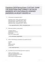 Capstone 2024 Spring Exam 2 ACTUAL EXAM 150 QUESTIONS AND CORRECT DETAILED ANSWERS WITH RATIONALES (VERIFIED ANSWERS) |ALREADY GRADED A+