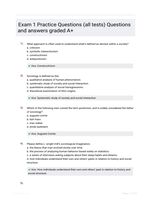 Exam 1 Practice Questions (all  tests) Questions and  answers graded A+