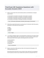 Final Exam MC Questions Questions with Accurate  Answers 2024