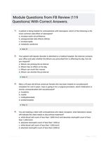 Module Questions from FB Review |119 Questions| With Correct Answers.