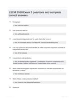 LSCM 3960 Exam 2 questions and complete correct  answers