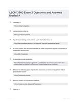 LSCM 3960 Exam 2 Questions and Answers Graded A