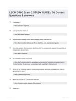 LSCM 3960 Exam 2 STUDY GUIDE / 56 Correct Questions & answers