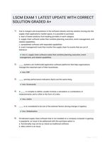 LSCM EXAM 1 LATEST UPDATE WITH CORRECT SOLUTION GRADED A+