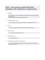 EPPP - Test Questions QUESTIONS AND ANSWERS 100% VERIFIED A+ GUARANTEED