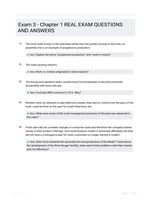 Exam 3 - Chapter 1 REAL EXAM QUESTIONS AND ANSWERS