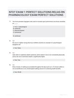 NTDT EXAM 1 PERFECT SOLUTIONS RELIAS RN PHARMACOLOGY EXAM  PERFECT SOLUTIONS