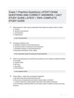 Exam 1 Practice Questions LATEST EXAM QUESTIONS  AND CORRECT ANSWERS / CALT STUDY  GUIDE LATEST  | 100% COMPLETE  STUDY GUIDE