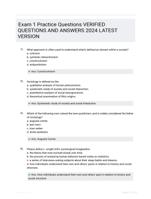 Exam 1 Practice Questions VERIFIED QUESTIONS AND  ANSWERS 2024 LATEST  VERSION