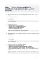 Exam 1 Practice Questions VERIFIED QUESTIONS AND  ANSWERS 2024 LATEST  VERSION