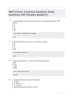 MNT3 Exam 3 practice Questions Study Questions with Answers graded A+