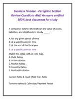 Business Finance - Peregrine Section  Review Questions AND Answers verified  100% best document for study