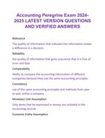 Accounting Peregrine Exam 2024- 2025 LATEST VERSION QUESTIONS  AND VERIFIED ANSWERS