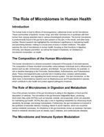 The Role of Microbiomes in Human Health