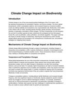 Climate Change Impact on Biodiversity