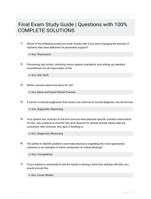 Final Exam Study Guide | Questions  with 100% COMPLETE SOLUTIONS