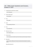 101 - FINAL Exam Questions and Answers, Graded A+ 2024