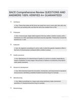 BACE Comprehensive Review QUESTIONS AND ANSWERS 100% VERIFIED A+ GUARANTEED